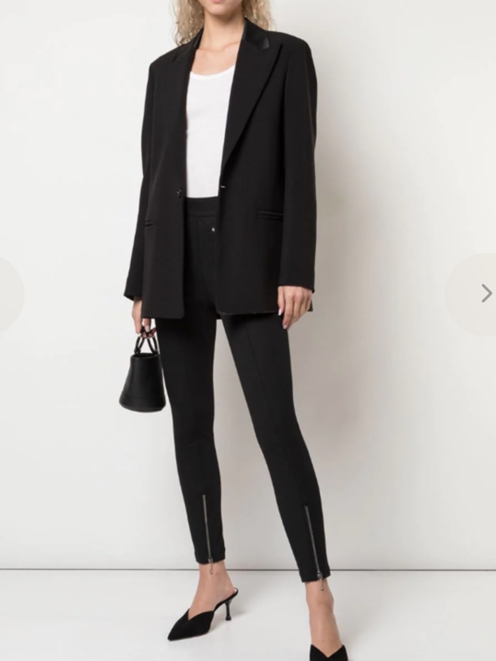 ALEXANDER WANG T Zip Embellished Black Skinny Trousers